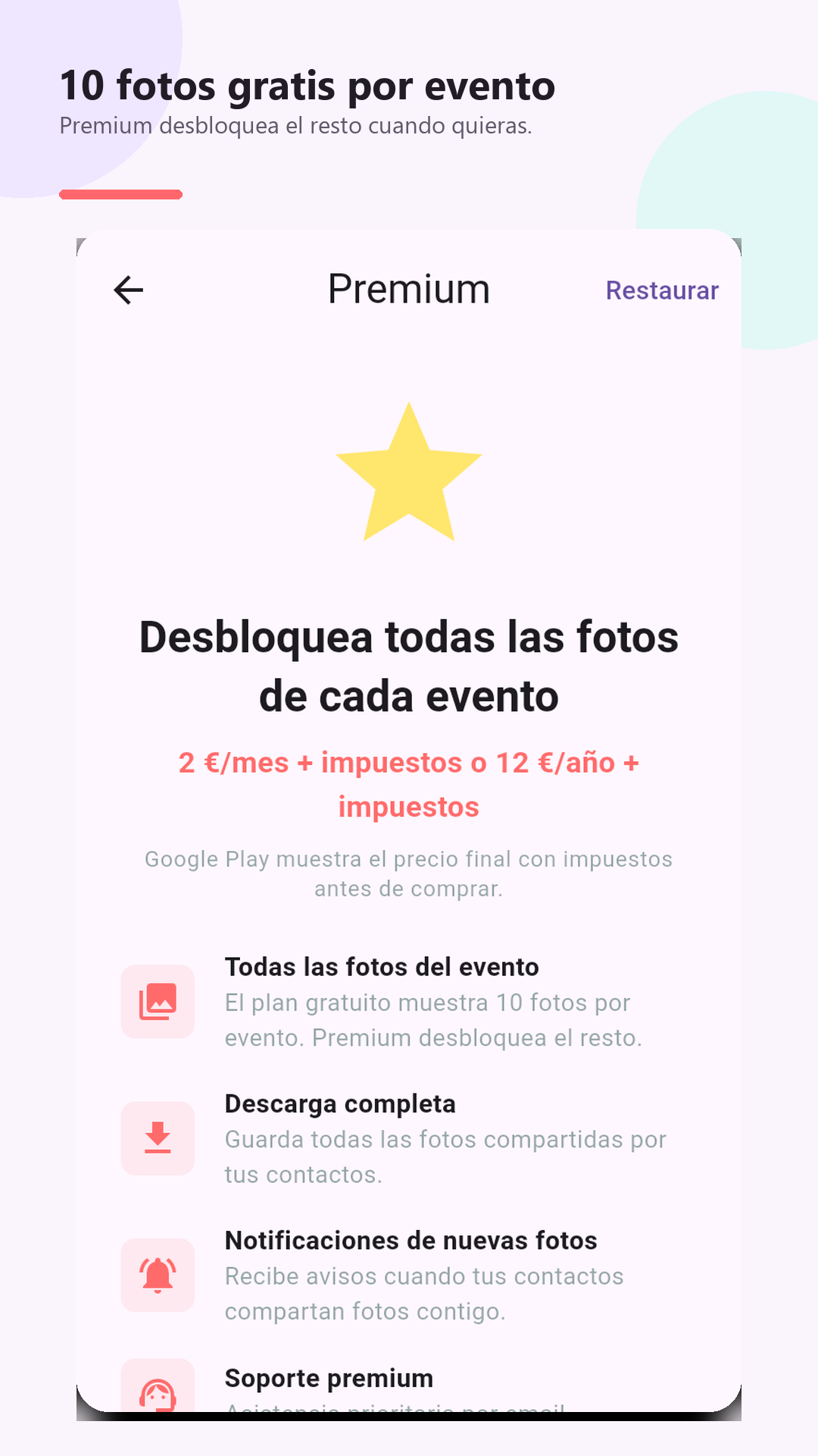 Pantalla de IWATH Premium